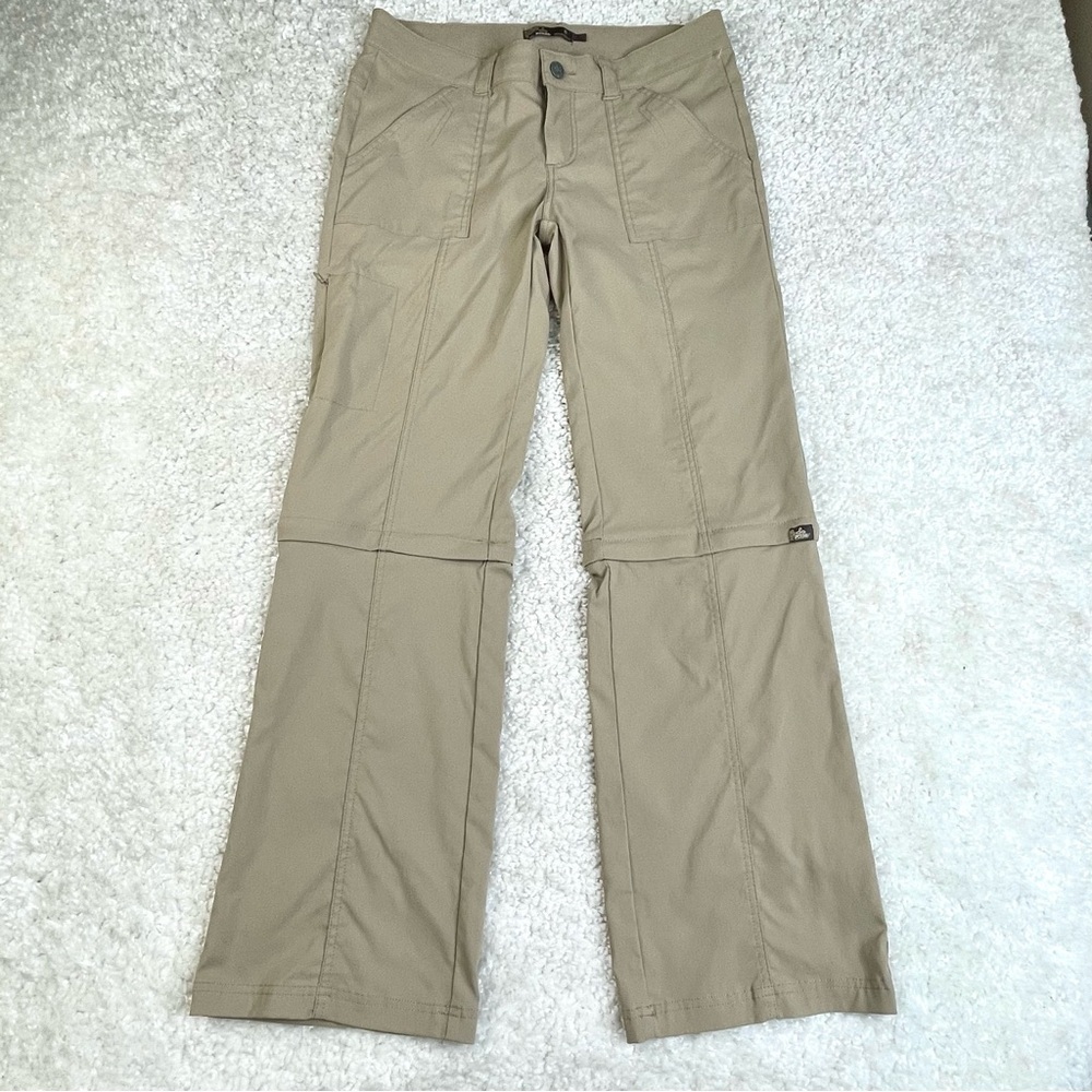 Prana Monarch Convertible Nylon Pants Khaki Hiking Camping Outdoors Stretch Sz 8 - Picture 2 of 15